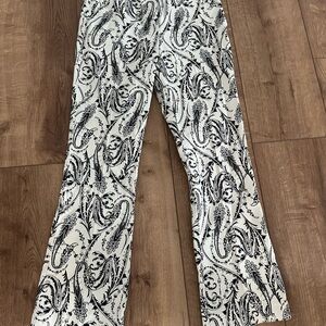 Black and White Paisley Print Pants